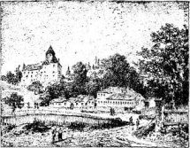 Das Titelbild des Jahresberichtes 1882 - 83 zeigt das Schulgebäude von 1875