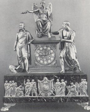 Bitte zum Vergrern anklicken - 6. Pendule mit Allegorie auf Napoleon: Diogenes, der den wahren Menschen findet, Galle, Paris, 1806, auf der Industrieausstellung gezeigt; Chteau de Malmaison, Ruel