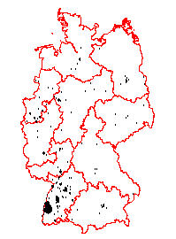 Charakteristische Verteilung des Namen "Herbstritt"